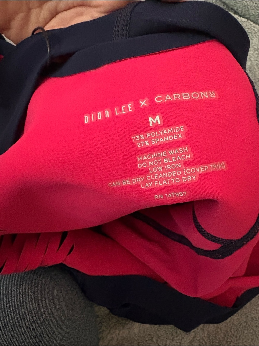 NWT Dion Lee X Carbon38 One Piece Swimsuit/Bodysuit Medium Navy Blue Pink - Picture 8 of 9
